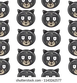 Seamless Pattern Shock Cat Vector Eps.10