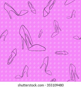 Seamless pattern of shoes