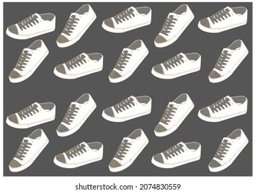 seamless pattern with shoes illustration, vector, background and textile.