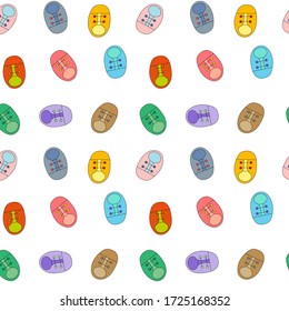 Calzado de patrón sin foco para niños lindos zapatos deportivos cartografía vectorial