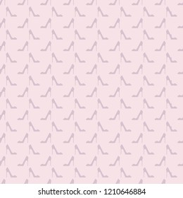 Seamless pattern with shoes light pink background.