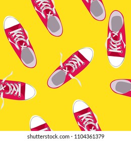 Seamless Pattern with shoes on color background Vector Illustration EPS10