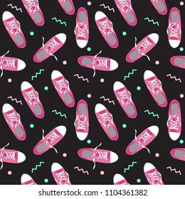 Seamless Pattern with shoes on color background Vector Illustration EPS10
