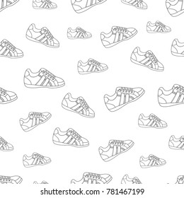 Seamless pattern of shoes. Vector illustration