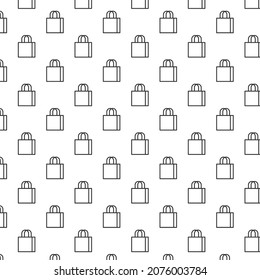 Patrón sin inconvenientes de la bolsa de la tienda en fondo blanco con mini doodle (icono). Ilustración vectorial