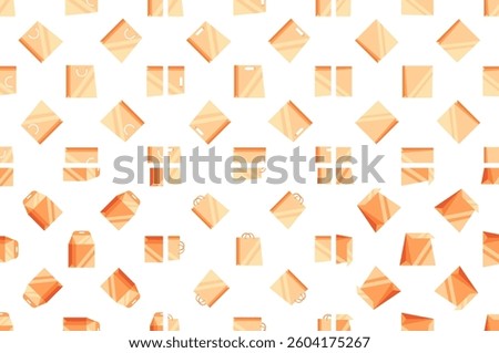 Seamless pattern with shopping bags and boxes representing retail and consumerism