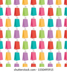 seamless pattern with shopping bags on a white background