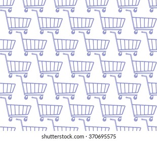 Seamless pattern of the shopping cart icons
