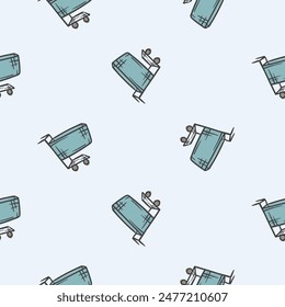 Patrón sin costuras con Carrito de compras. Vector fondo editable relacionado con compras de papel de regalo, Anuncio, Sitio web