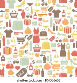 seamless pattern with shopping icons