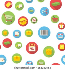 Seamless pattern with shopping icons vector illustration
