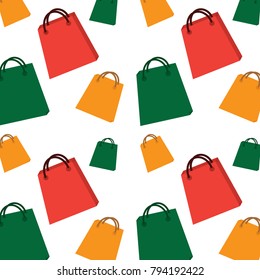 seamless pattern shopping paper bag handle image