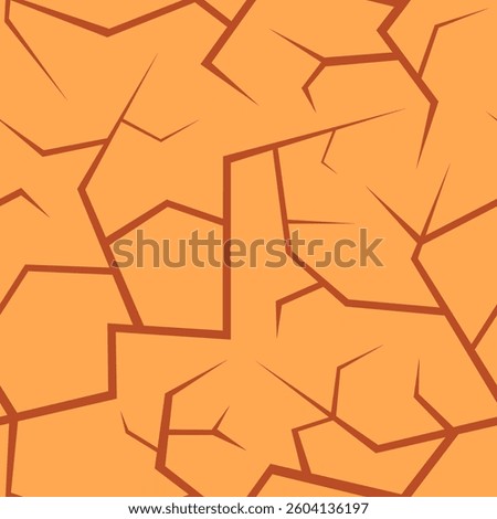Seamless pattern showcasing cracked, dry desert ground texture, creating irregular shapes. Perfect for enhancing game level design or serving as a striking background element