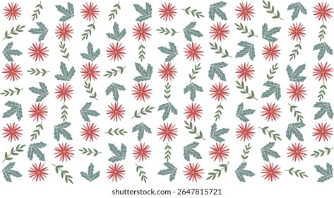 Seamless pattern showcasing detailed hibiscus flowers and rich monstera foliage in high-resolution vector format. Perfect for use in fabric prints, wallpapers, and product packaging.