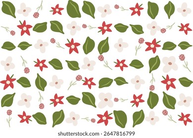 Seamless pattern showcasing detailed hibiscus flowers and rich monstera foliage in high-resolution vector format. Perfect for use in fabric prints, wallpapers, and product packaging.