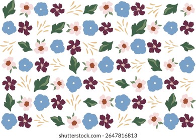Seamless pattern showcasing detailed hibiscus flowers and rich monstera foliage in high-resolution vector format. Perfect for use in fabric prints, wallpapers, and product packaging.