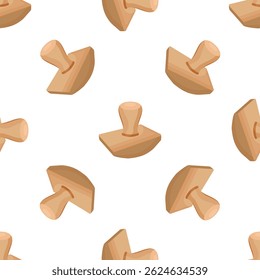 Seamless pattern showcasing wooden office stamps in an isometric view, creating a repeating design on a white backdrop