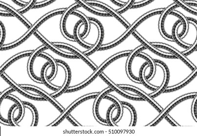 Seamless pattern of shower hoses. Vector illustration