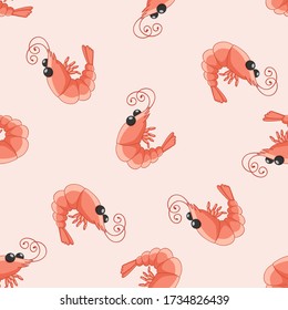 Pink Prawn Pattern Seamless Hand Drawn Stock Vector (Royalty Free ...