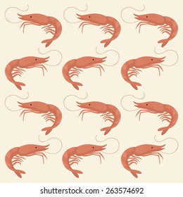 Seamless pattern shrimps