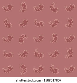 Seamless pattern with shrimps, pink background.