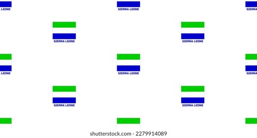 Seamless pattern  of the SIERRA LEONE state  flag.  With the caption of the country name " SIERRA LEONE".