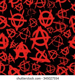 seamless pattern with signs of anarchy 