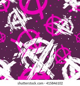 seamless pattern with signs of anarchy. 