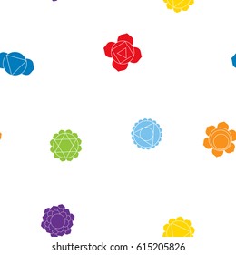 seamless pattern with signs and names of chakras in Sanskrit for your design (Root  Sacral, Solar Plexus, Heart , Throat , Third Eye and Crown Chakras)