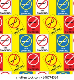 Seamless pattern of signs no Smoking