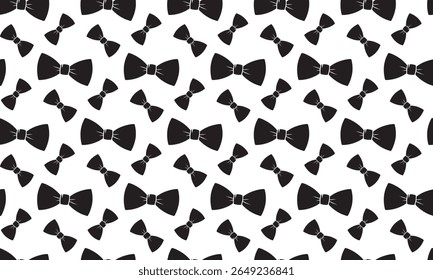 Seamless pattern Silhouette of a Bow tie. Vector