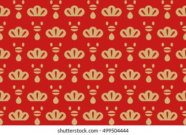 Seamless pattern of silhouette of chickens
