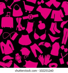 Seamless pattern silhouette clothing for women 1
