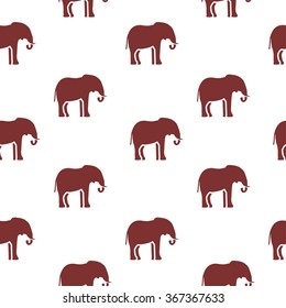 Seamless pattern with silhouette elephants. Vector illustration