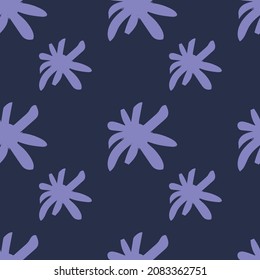 Seamless pattern with silhouette flowers on dark background
