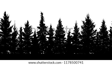 Download Seamless Pattern Silhouette Forest Vector Stock Vector ...