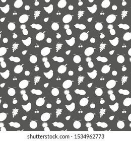 Seamless pattern silhouette fruits background vector illustration