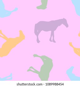 Seamless pattern. Silhouette of a horse.