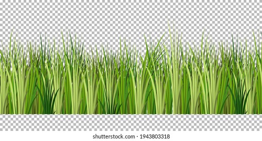 Seamless pattern silhouette of light green grass in swamp style, vector eps10 illustration props for decoration