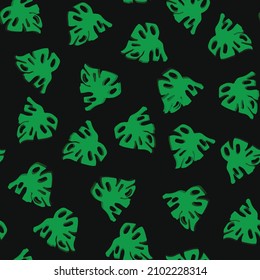 Seamless pattern, silhouette of monstera leaves. Interior and textile design