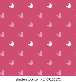 Seamless pattern with silhouette pink poodles. Vector background. Perfect for kids apparel,fabric, textile, nursery decoration,wrapping paper, cards, invitations, party, banners, baby shower. 10EPS