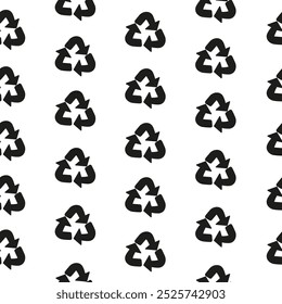 Nahtloses Muster Silhouette Recycling Zeichen umweltfreundlich