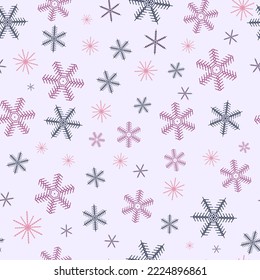 Seamless pattern from the silhouette of snowflakes, christmas design, Illustration of cute snowflake icon