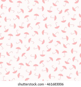 Seamless Pattern of silhouette of Umbrella Scattered and Oriented Randomly.