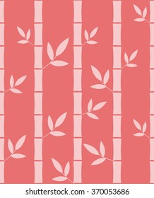 Seamless pattern with silhouettes bamboo trees and leafs
