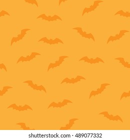 Seamless pattern with silhouettes of bats. Background for Halloween. Good for design of wrapping paper, invitation and greeting cards.