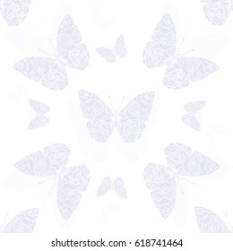 Seamless  pattern with silhouettes butterflies.