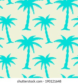 Seamless pattern with silhouettes coconut palm trees. Endless print silhouette texture. Retro. Vintage style - vector 