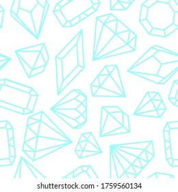 nahtloses Muster, Silhouetten von Kristallen, Diamanten, Ornamente für Tapeten und Gewebe, Umhüllungspapier, Hintergrund für verschiedene Designs
