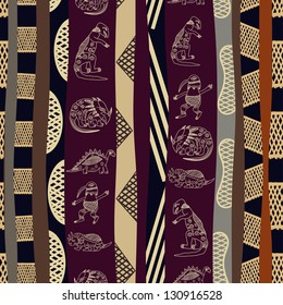 Seamless pattern with silhouettes of dinosaurs